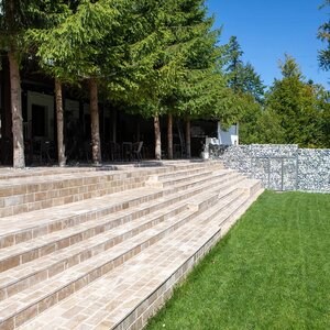 Latte PREMIUM Brushed & Chiseled Edge Travertine, 30.5 x 15 x 3 cm