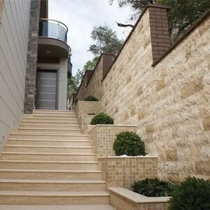 Multicolored Splitface Travertine, 10 cm x FL x 2.2 cm