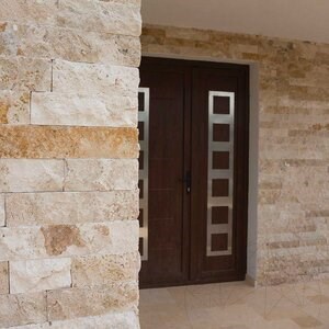 Multicolored Splitface Travertine, 5 cm x FL x 2.2 cm