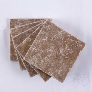 Noce Cross Cut Tumbled Travertine 10 x 10 x 1 cm