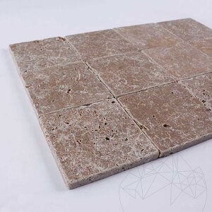 Noce Cross Cut Tumbled Travertine 10 x 10 x 1 cm