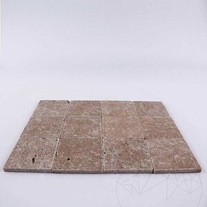 Noce Cross Cut Tumbled Travertine 10 x 10 x 1 cm