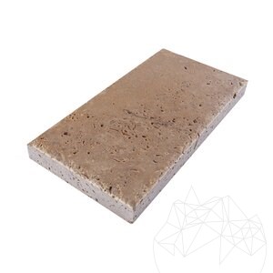 Noce Cross Cut Brushed and Chiseled Edge Travertine, 30.5 x 15.2 x 3 cm