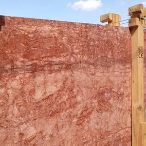Opium Red Filled & Polished Travertine Slab, 2 cm