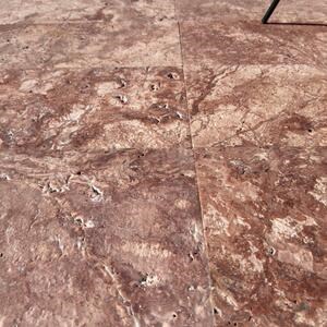 Red Opium Cross Cut Brushed Travertine 61 x 30.5 x 1.2 cm 
