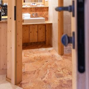 Peach Cross Cut Brushed Travertine 61 x 30.5 x 1.2 cm