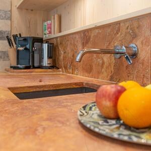 Peach Cross Cut Brushed Travertine 61 x 30.5 x 1.2 cm