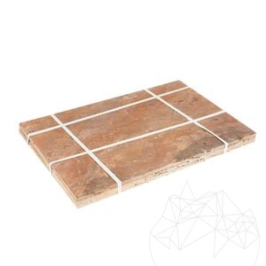 Peach Cross Cut Brushed Travertine French Pattern Set 1.2 cm