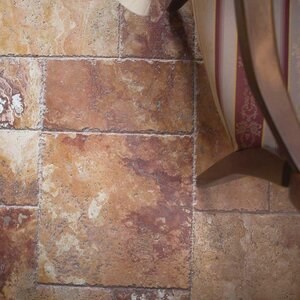 Peach Cross Cut Brushed & Chiseled Edge Travertine French Pattern Set, 1.2 cm