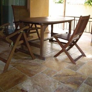 Peach Cross Cut Brushed & Chiseled Edge Travertine French Pattern Set, 1.2 cm