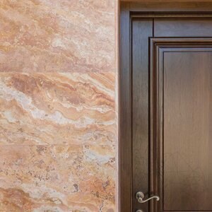 Peach Cross Cut Polished Travertine 61 x 30.5 x 1.2 cm