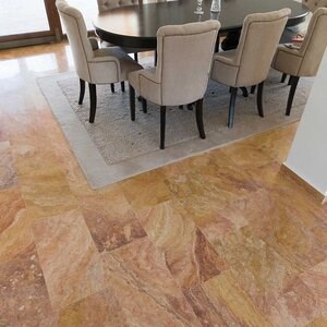 Peach Cross Cut Polished Travertine 61 x 30.5 x 1.2 cm