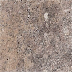 Silver Cross Cut Brushed & Chiseled Edge Travertine French Pattern Set 1.2 cm