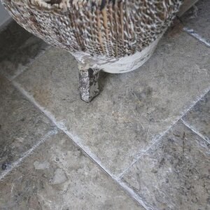 Silver Cross Cut Brushed & Chiseled Edge Travertine French Pattern Set 1.2 cm