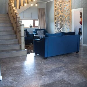 Silver Cross Cut Honed Travertine, 61 x 30.5 x 1.2 cm