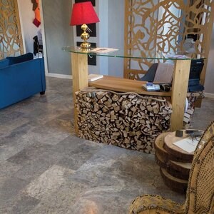 Silver Cross Cut Honed Travertine, 61 x 30.5 x 1.2 cm