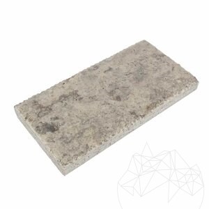 Silver Cross Cut Brushed & Chiseled Edge Travertine 30.5 x 15.2 x 3 cm
