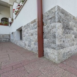 Silver Splitface Travertine, 7.5 cm x FL x 2 cm