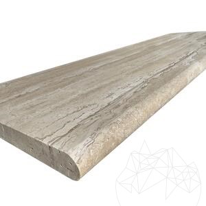 Striato Travertine Tumbled & 1 Lenght Bullnose, 122 x 40.6 x 3 cm