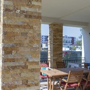 Yellow Splitface Travertine, 5 cm x FL x 2.1 cm