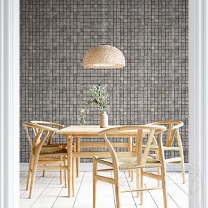 Travertine Silver Brushed Mosaic, 3 x 3 cm