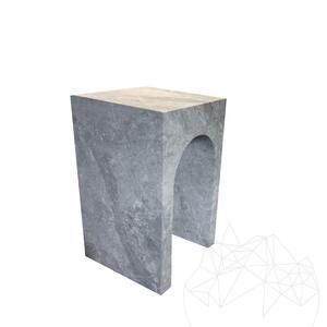 Tundra Grey Marble Archy Side Table 