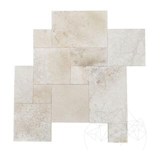 Valencia Cross Cut Tumbled Travertine French Pattern Set 1.2 cm
