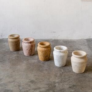 Roma Latte Travertine Vase, 30 x 25 x 25 cm