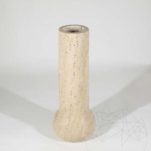 Milano Classic Riven Travertine Vase, 50 x 20 x 10 cm