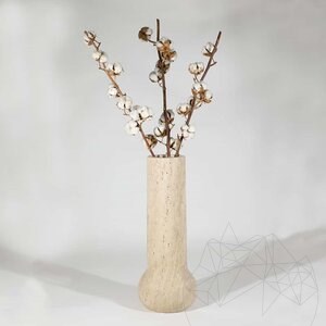 Milano Classic Riven Travertine Vase, 50 x 20 x 10 cm