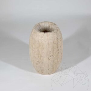 Pisa Classic Riven Travertine Vase, 30 x 20 x 20 cm