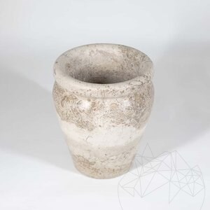 Roma Latte Travertine Vase, 30 x 25 x 25 cm