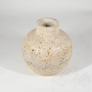 Venetia Classic Riven Travertine Vase, 30 x 30 x 30 cm