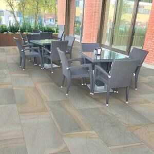 Sinterized Stone Hardscape Monviso Yorkstone, 90 X 60 X 2 cm, R11 - Non-Slip for outdoor use