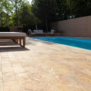 Yellow Cross Cut Tumbled Travertine 15.2 x 30.5 x 3 cm