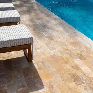 Yellow Cross Cut Tumbled Travertine 15.2 x 30.5 x 3 cm