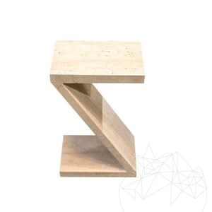 "Z" Travertine Coffee Side Table