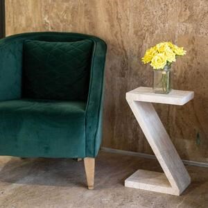 "Z" Travertine Coffee Side Table
