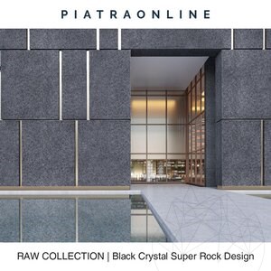Black Crystal Super Rock Design Slab Granite 3CM