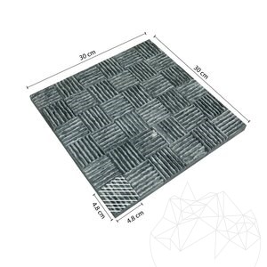 Black Dizzy Scratched Marble Mosaic