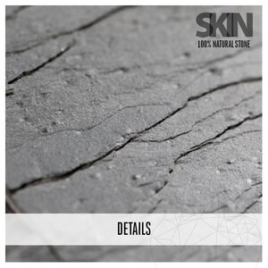 Flexible Slate SKIN Panel 3D Express - Mongolian, 60x15 cm, Self-Adhesive 3M for Interior Cladding Furniture