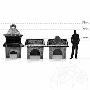Barbeque Table with polygonal flagstone