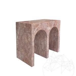 Opium Red Travertine Archy Coffee Table 