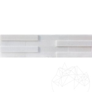 Arctic White Polished Marble Wall Cladding Panel, 15 x 60 cm