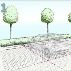 Parking Marker for Landscape Spacer Design System for Gravel stability
