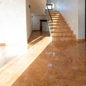 Peach Cross Cut Polished Travertine cut-to-size slabs, 2 cm