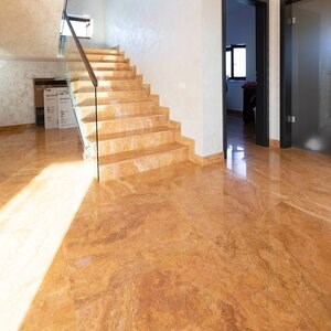 Peach Cross Cut Polished Travertine cut-to-size slabs, 2 cm