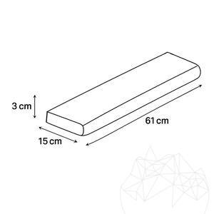 Silver Travertine Coping Stone, Antiqued Cross Cut, 3 x 15 x 61 cm