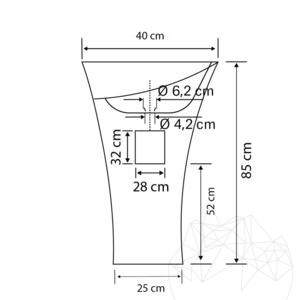 Bathroom sink - Tao Milos Calacatta Lilac Marble 42 x 85 cm