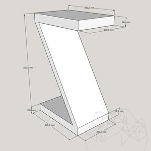 "Z" Travertine Coffee Side Table